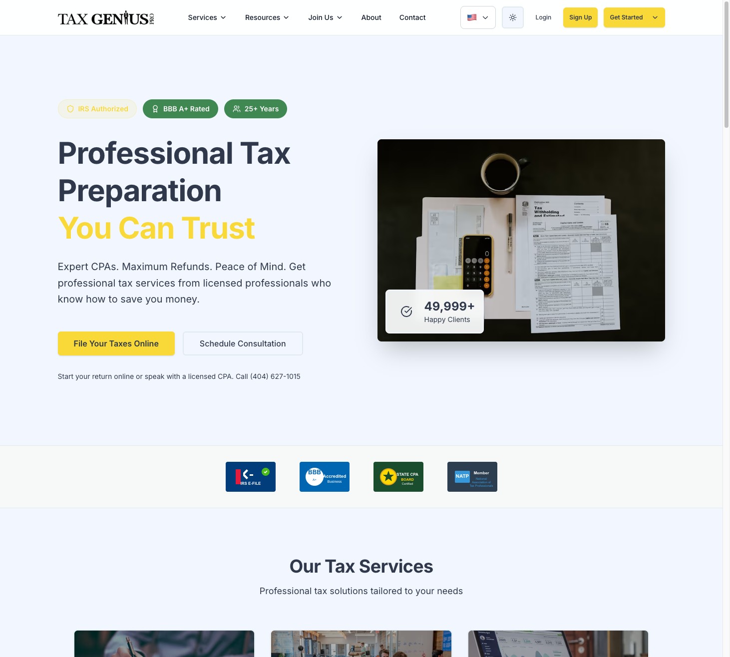 TaxGeniusPro website