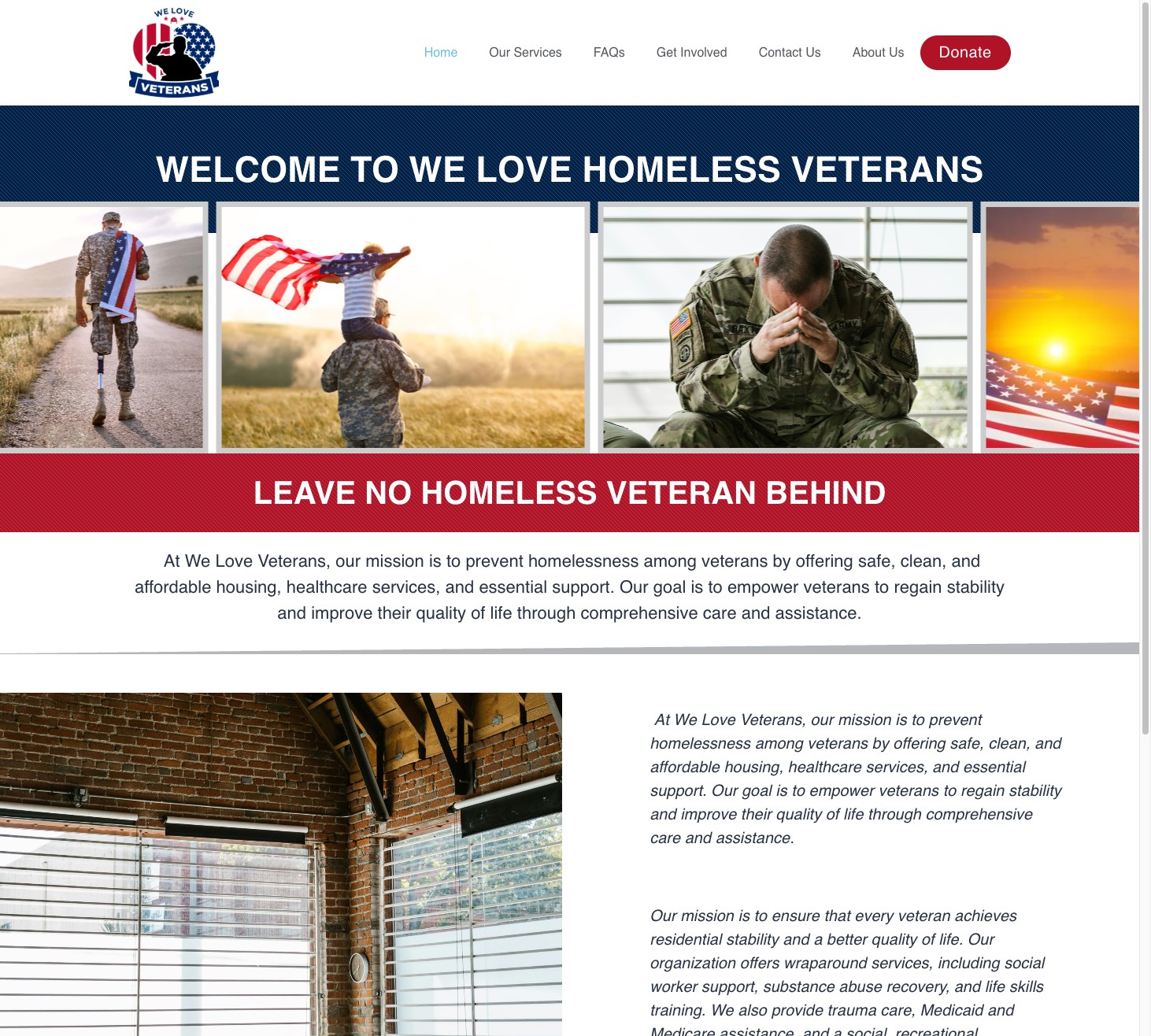 We Love Veterans website